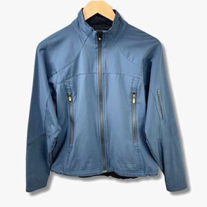 REI Insulated Windbreaker Jacket Wmns Sz M Dark Blue Green Full Zip Mock Neck